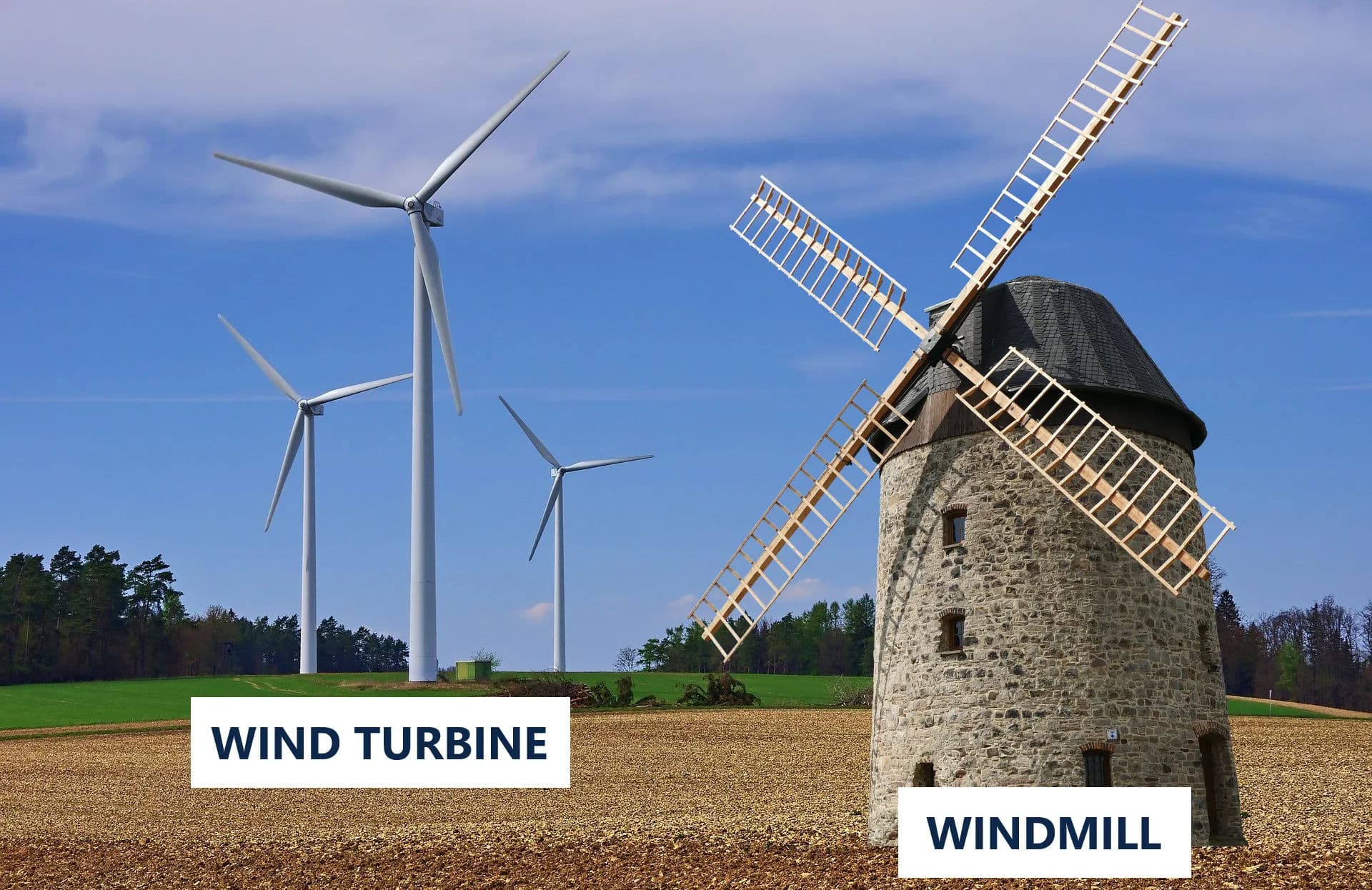Is a windmill the same as a wind turbine? Can you use those words interchangeably? Not quite! Let's see what are the key differences.